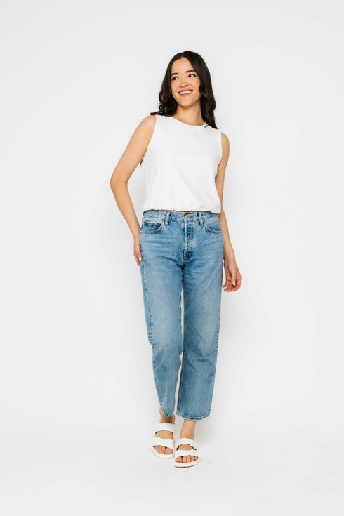 Ginny-Eyelet Gathered Tank